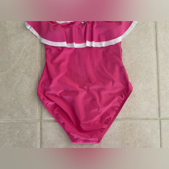 Tommy Hilfiger Ruffle Strapless One Piece Swimsuit - Size 10 - Picture 13 of 16